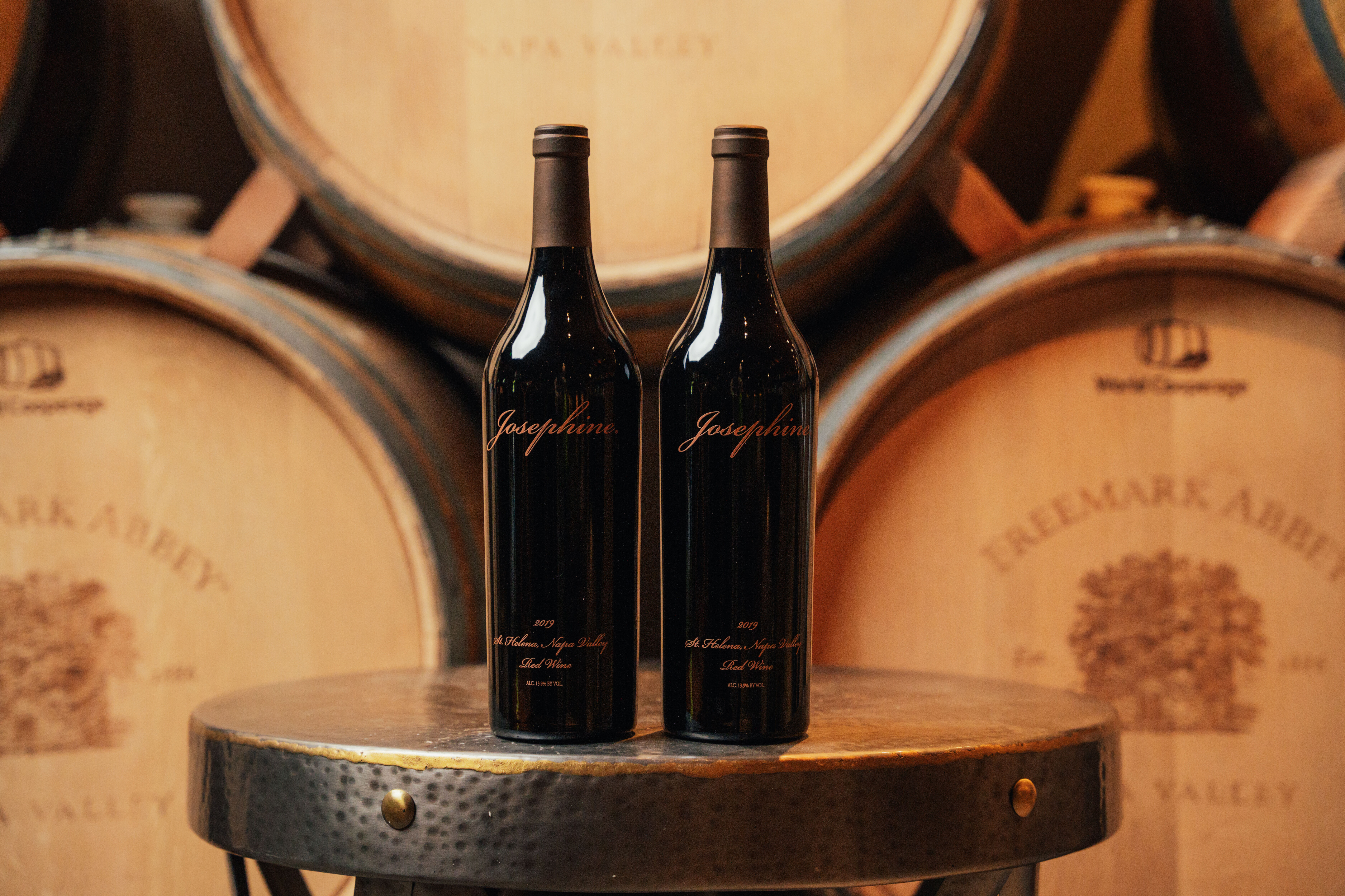 josephine wine on a barrel