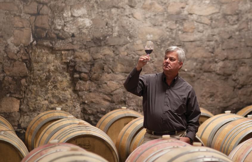 Ted Edwards in the barrel room