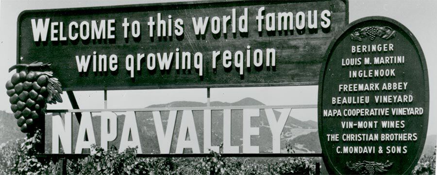 Historic Napa Valley wine sign