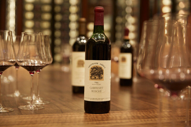 Glasses of Freemark Abbey wine