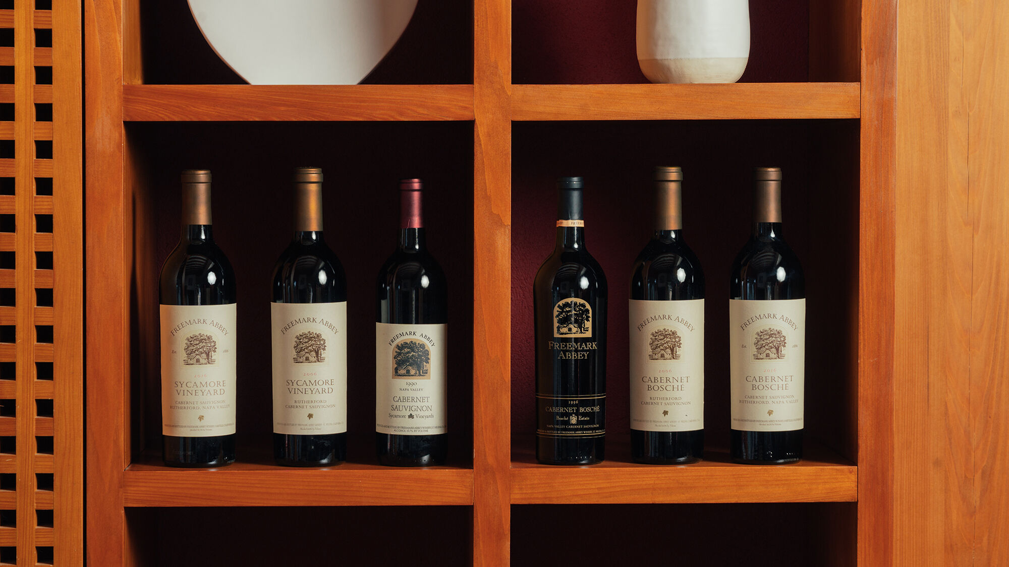Freemark Abbey vintage cabernet bosche and sycamore vineyard cabernet sauvignon