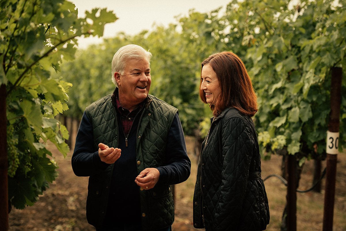 Ted Edwards and Freemark Abbey Winemaker Kristy Melton