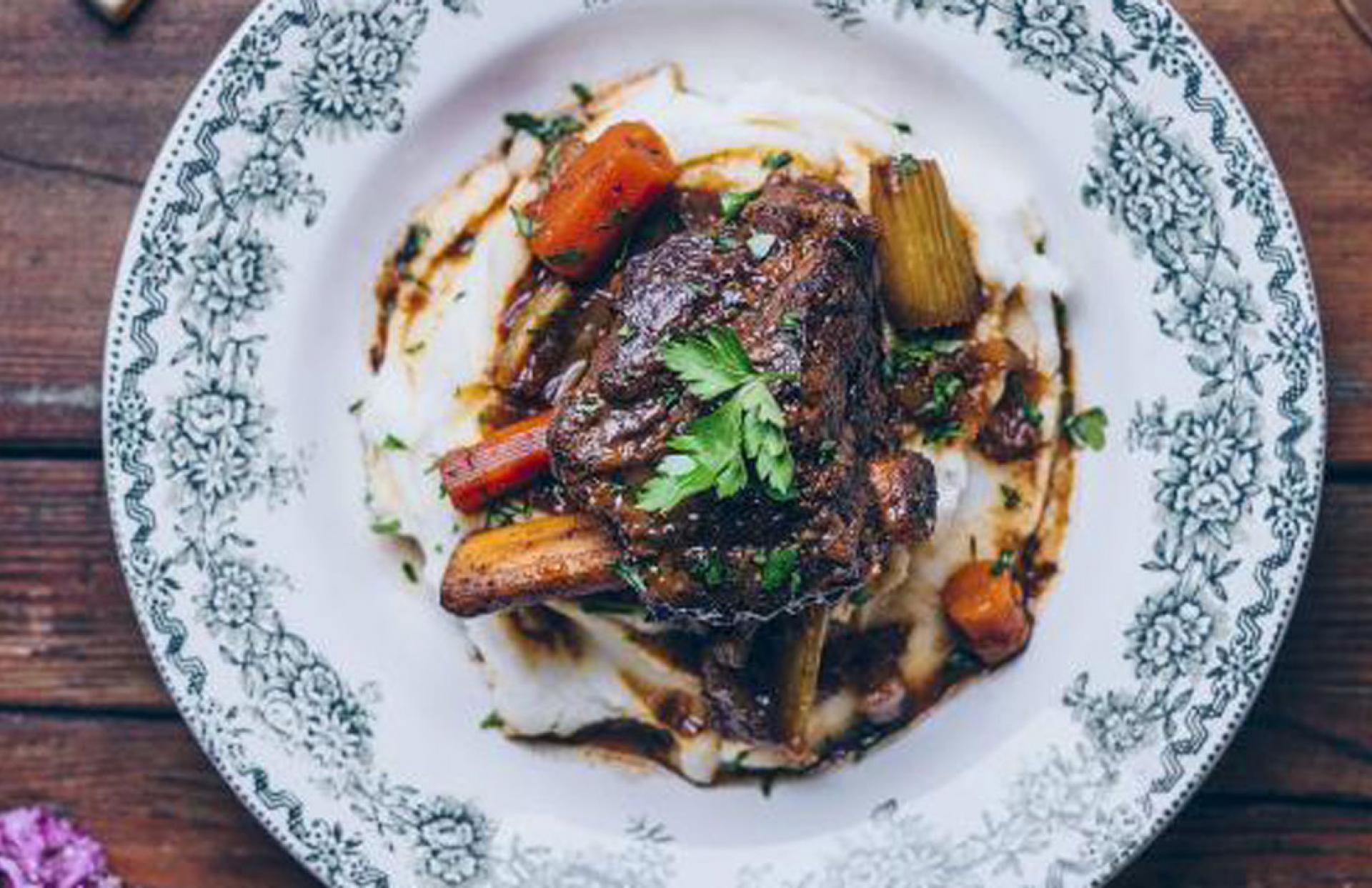 Balsamic braised short ribs paired with Sycamore Vineyard Cabernet Sauvignon