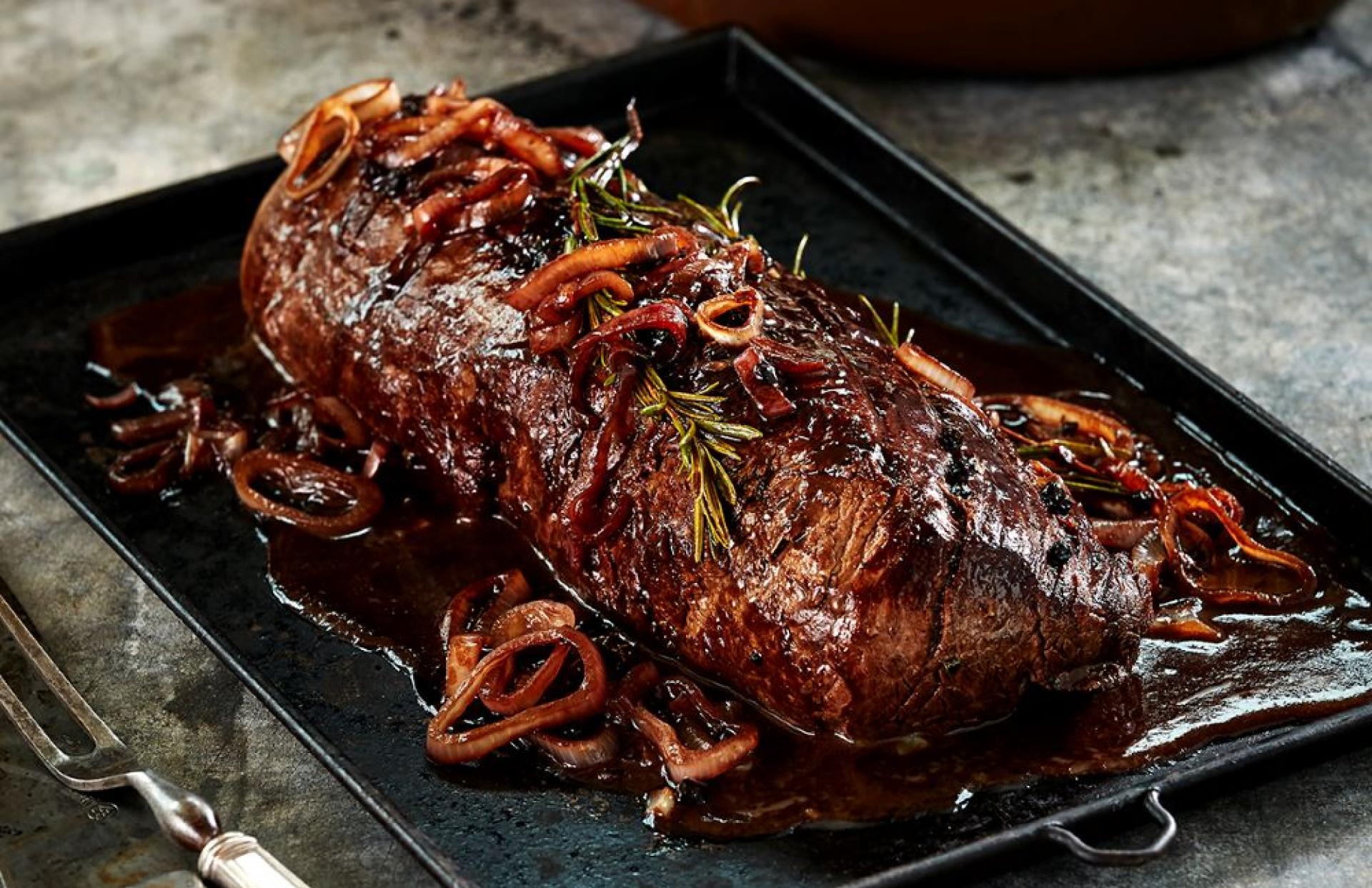 Low & Slow Roasted Beef Tenderloin with Red Wine Glaze