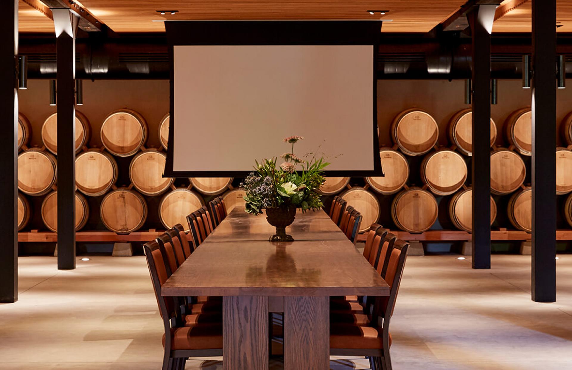 Freemark Abbey Winery Napa Valley barrel room