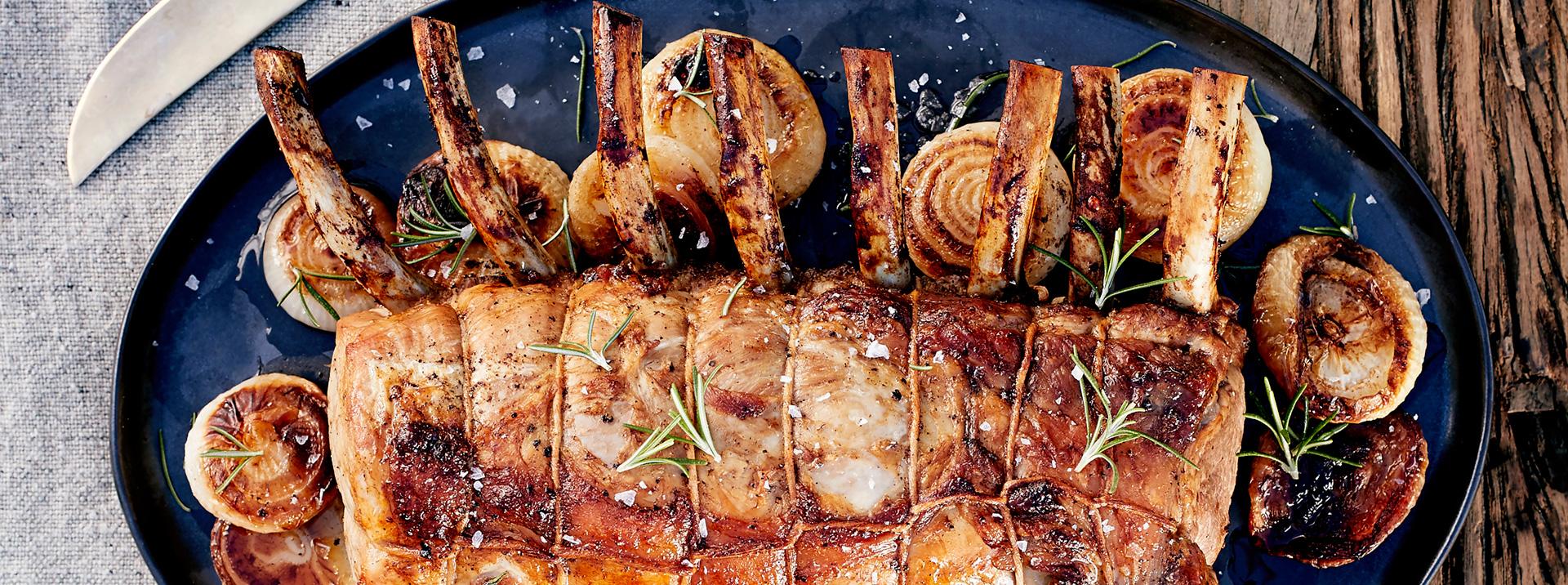 roasted pork on serving dish small