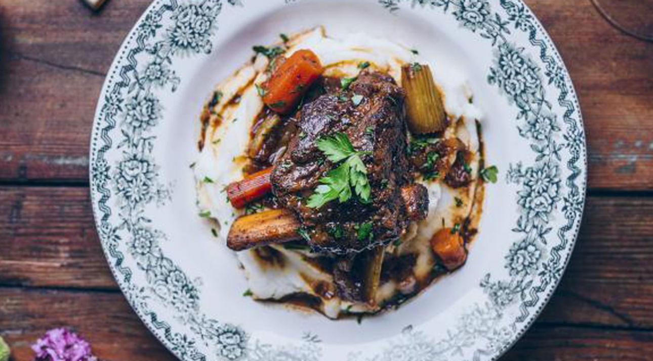 Balsamic braised short ribs paired with Sycamore Vineyard Cabernet Sauvignon